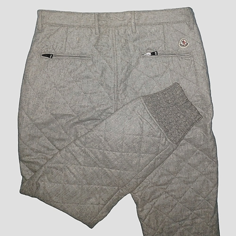 NWOT Moncler "Quilted, lined Pantalone Sportivo" Wool ski jogger pants